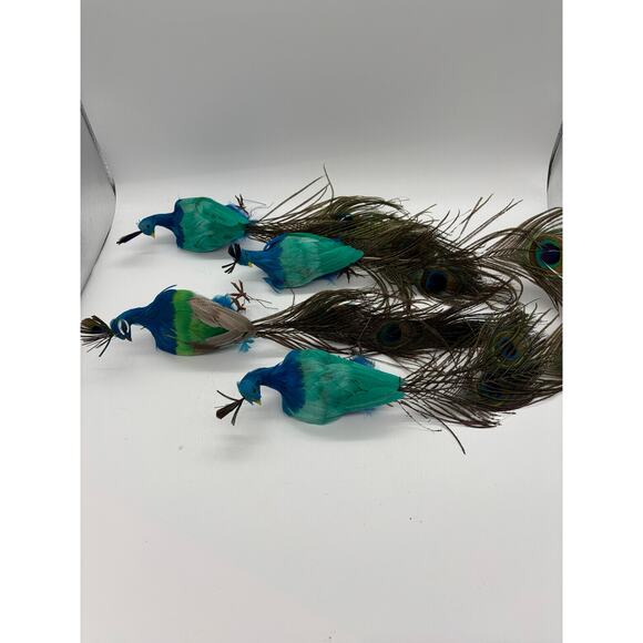 4 vintage Christmas peacocks ornaments holidays festive old fashion - Picture 3 of 7